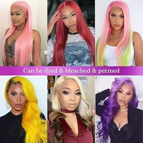 250% densité HD Transparent 613 Blonde droite 13x6 dentelle avant perruques de cheveux humains pour