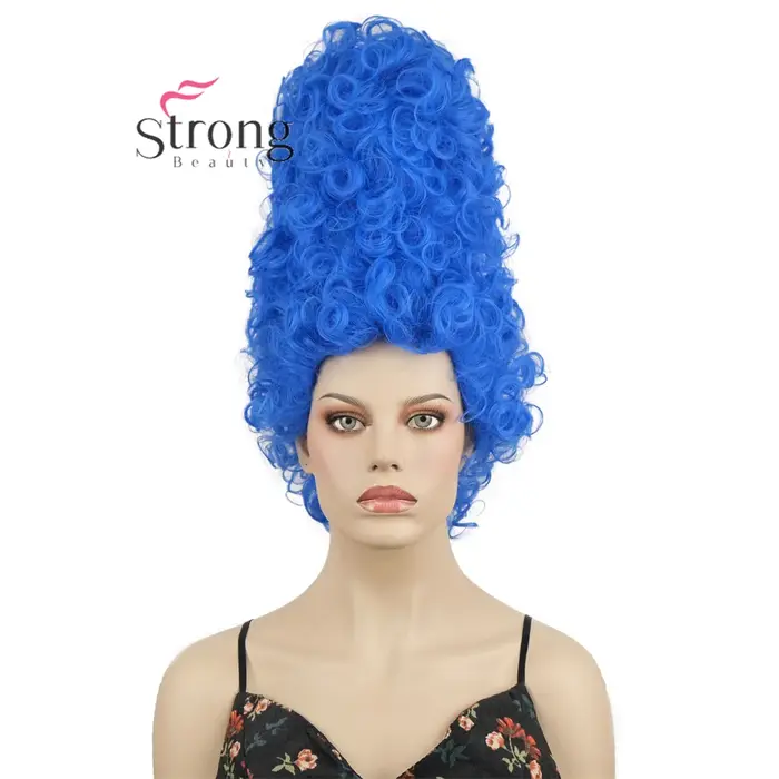 Marge Simpson Cosplay perruque Anime femmes bleu synthétique