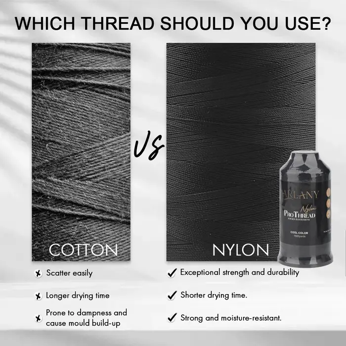 ARLANY trame Extension de cheveux fil à coudre 1500 Yards fil collé en Nylon pour poignée tissage perruque faisant des