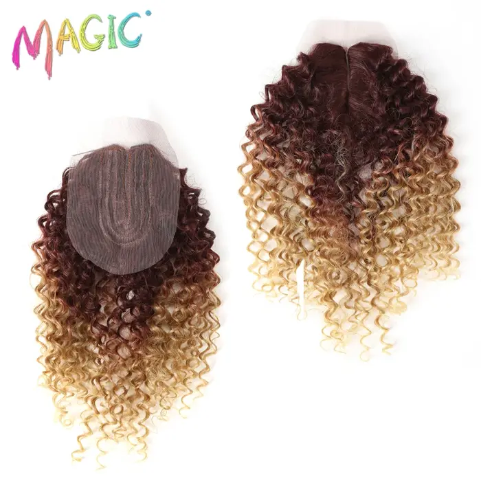 Extensions Capillaires Synthétiques Afro Crépues Bouclées Blondes 16-20 Pouces