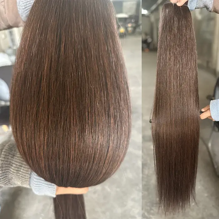 Mèches synthétiques lisses en os Orange, tissage de cheveux naturels, 24 à 32 pouces, Extensions cap