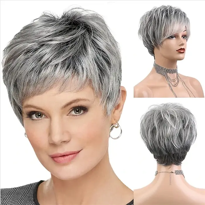 HAIRJOY cheveux synthétiques courts bouclés coupe lutin perruques pour femmes jolies