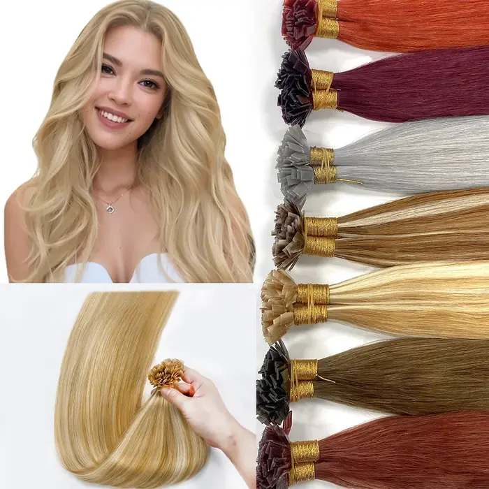 Extension de cheveux humains raides par ktFlat Tip