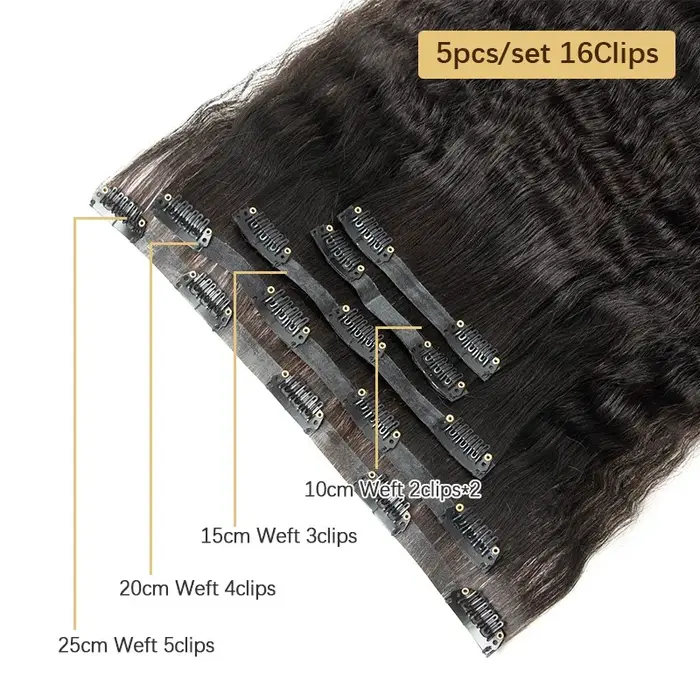 Extensions de Cheveux Humains à Clips en PU