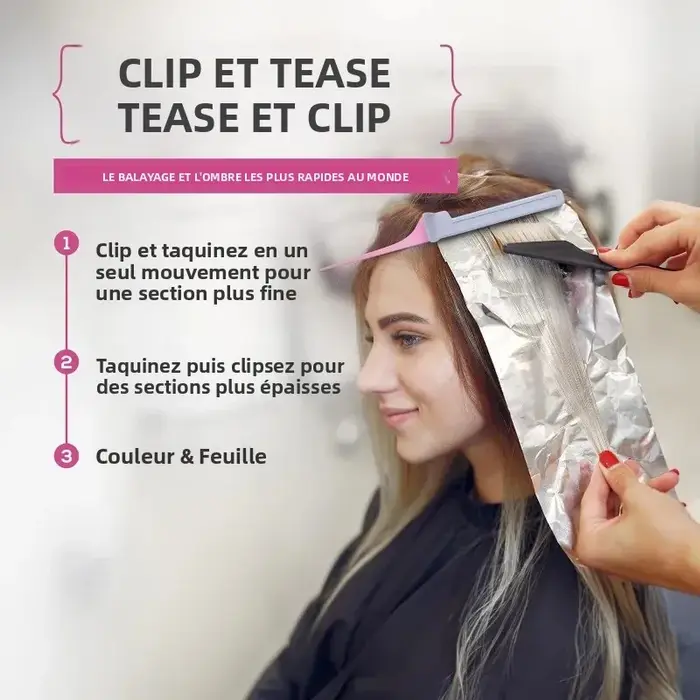 Clip de peigne de coiffure professionnel-2 en 1