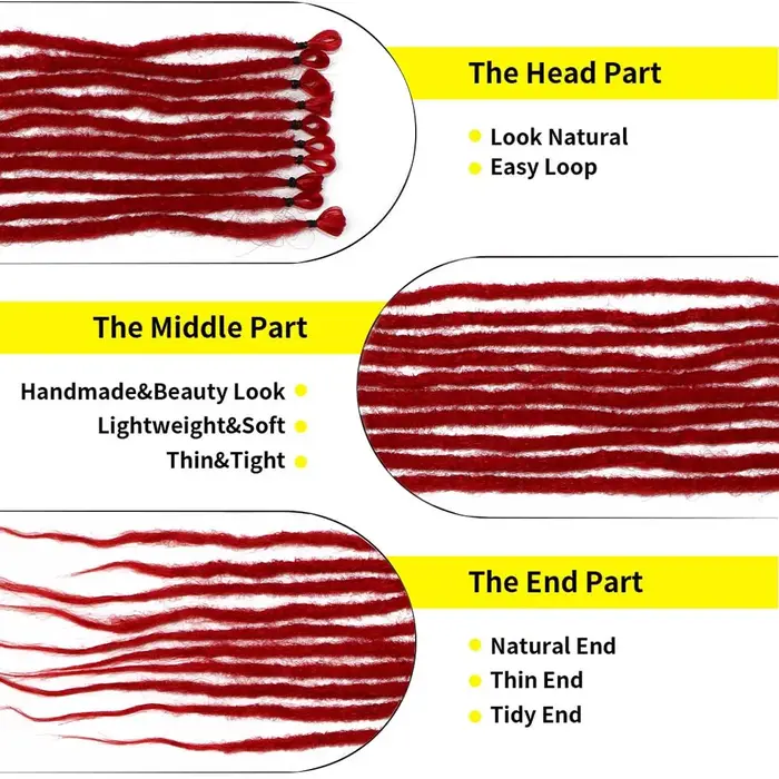 Extensions de dreadlocks colorés
