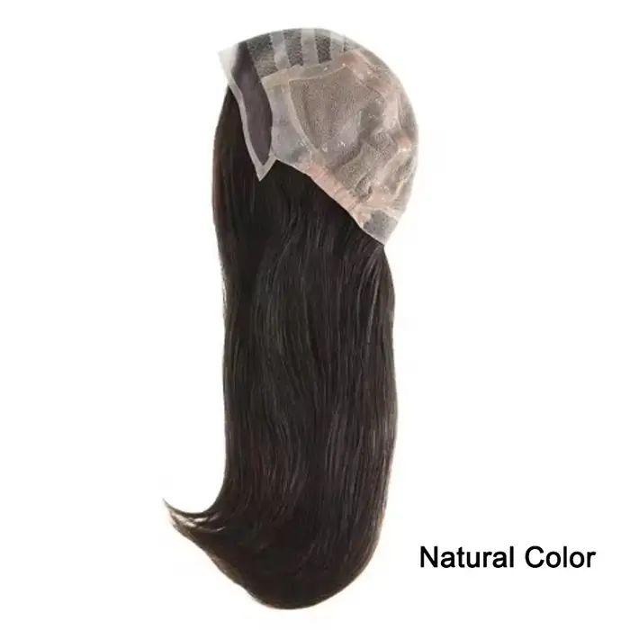 Perruque frontale en dentelle suisse pour femme, bonnet médical, 100% chinois, cheveux humains, long