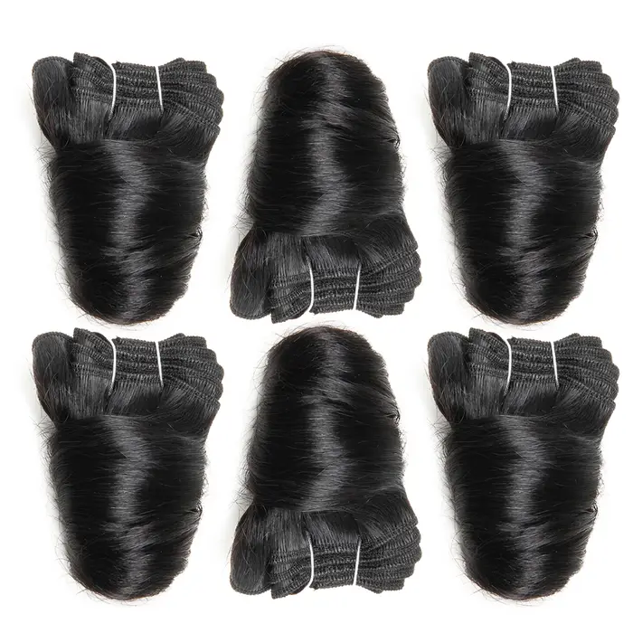 Extensions de cheveux naturels brésiliens ondulés avec closure courte 4x4 en dentelle