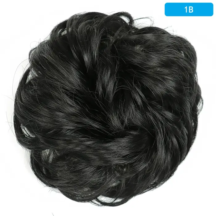 AZQUEEN Chignon en désordre Extension de cheveux bande élastique synthétique vague bouclée Chignon c