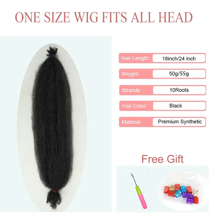 Extensions de cheveux afro crépus Marley pour tresses au crochet