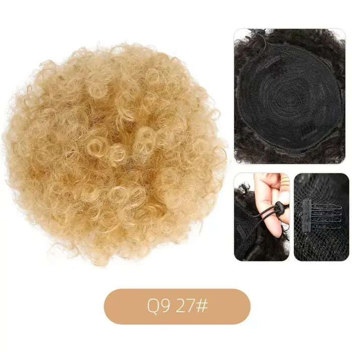 1pc femmes 10 pouces Afro crépus bouclés synthétique queue de cheval Extension cordon Afro bouffée S