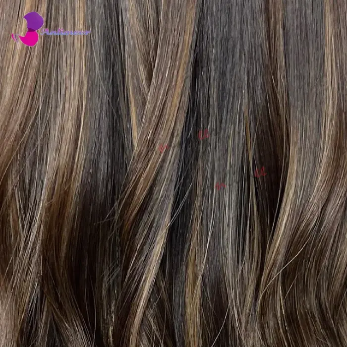 Perruques Lace Front Body Wave Marron avec Mèches, Base en Soie / Perruque Full Lace Densité 200 pou