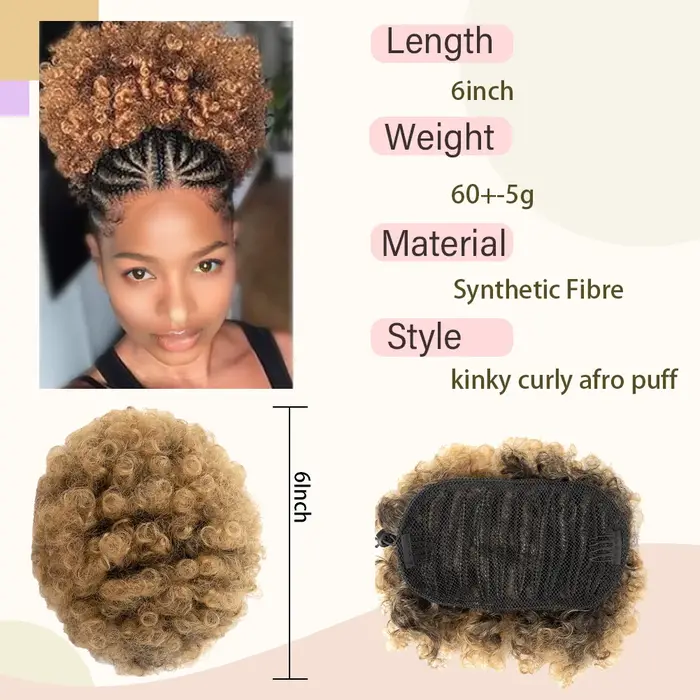 Afro Puff cordon queue de cheval Extension courte