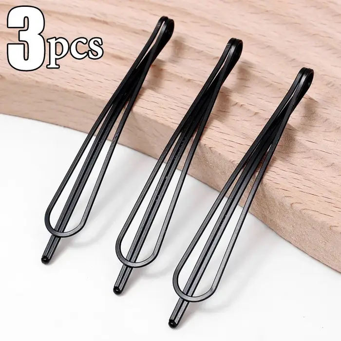 Épingles à cheveux noires ondulées, Barrettes en métal invisibles BB Clip ondulé, accessoires pour c