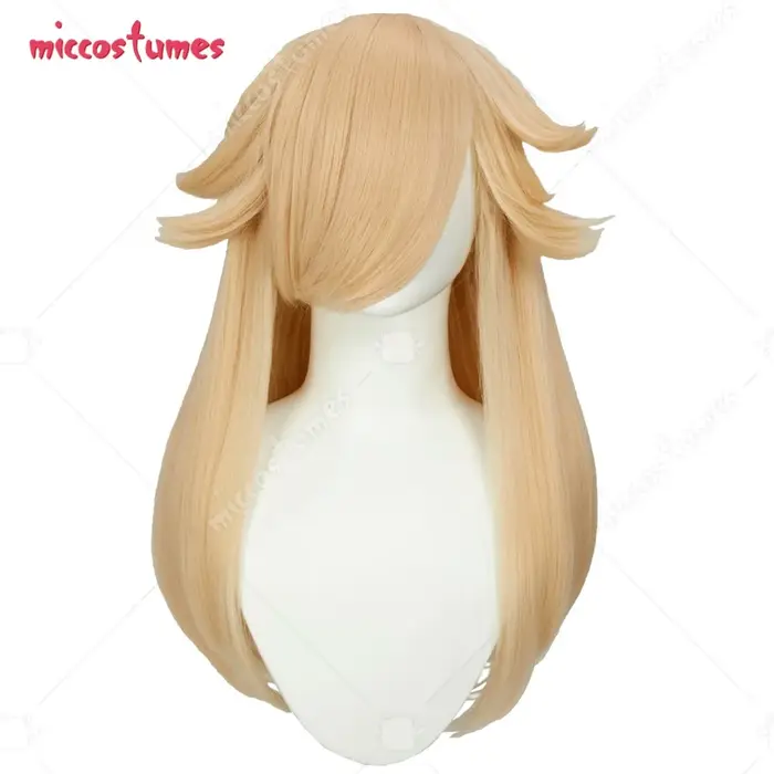 Miccostumes Perruque de cosplay pour femme Perruque de princesse dorée