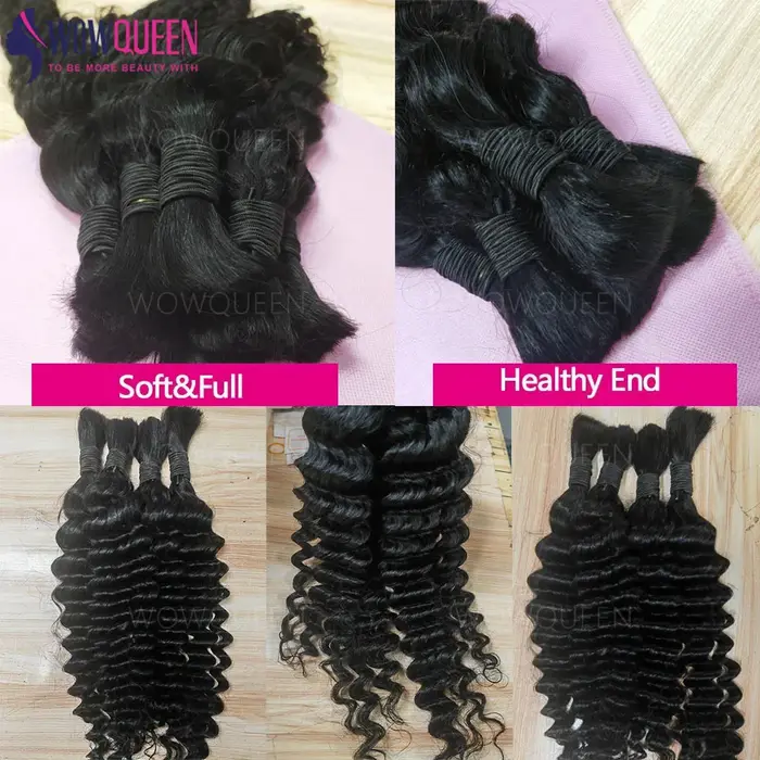 Deep Wave Cheveux Humain En Vrac Pour Tissage Bouclé Cheveux Humain Tresse Meches Boho Brésilien 100