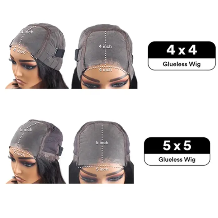 Wear Go – perruque Lace Closure Wig Deep Wave 4x4 5x5 HD, avec naissance des cheveux pré-épilée, bou