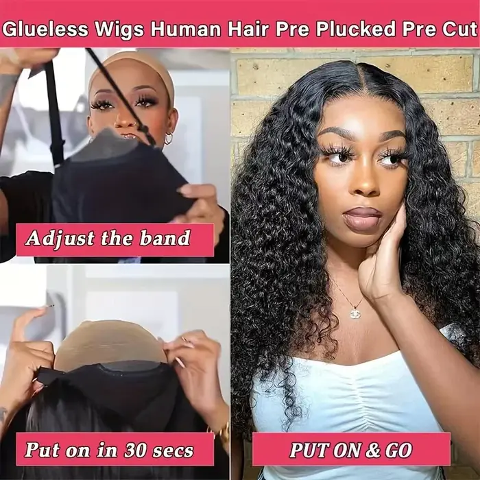 Perruque à dentelle frontale Water Wave sans colle, prête à porter, perruque brésilienne Deep Wave 1