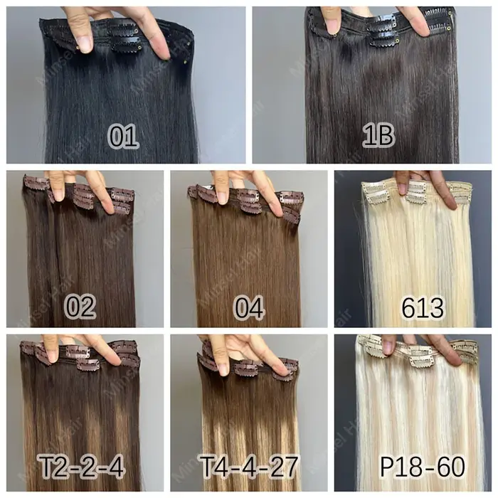 Extensions de cheveux naturels Remy à clipser