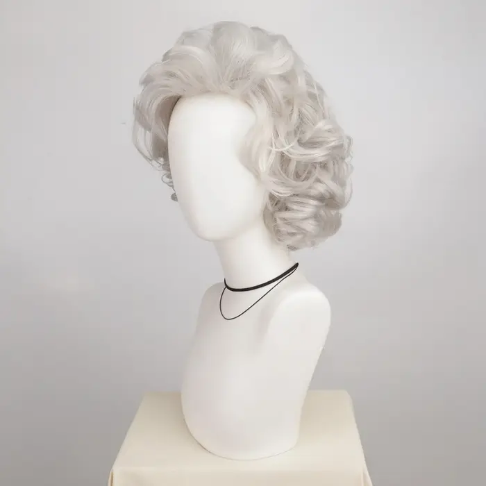 Perruque de vieille dame pour femmes perruques grises