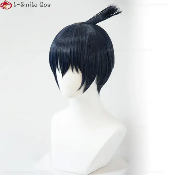 Perruque de Cosplay Hayakawa Akii Bleu Noir 3 cm