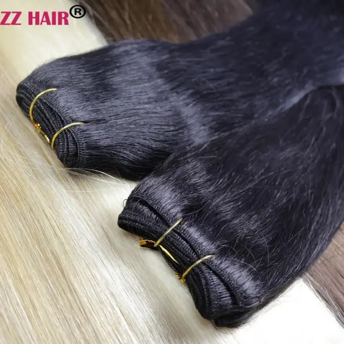 ZZHAIR 100% Extensions de cheveux humains 16 "-24" tissage de trame de cheveux Remy fait à la Machin