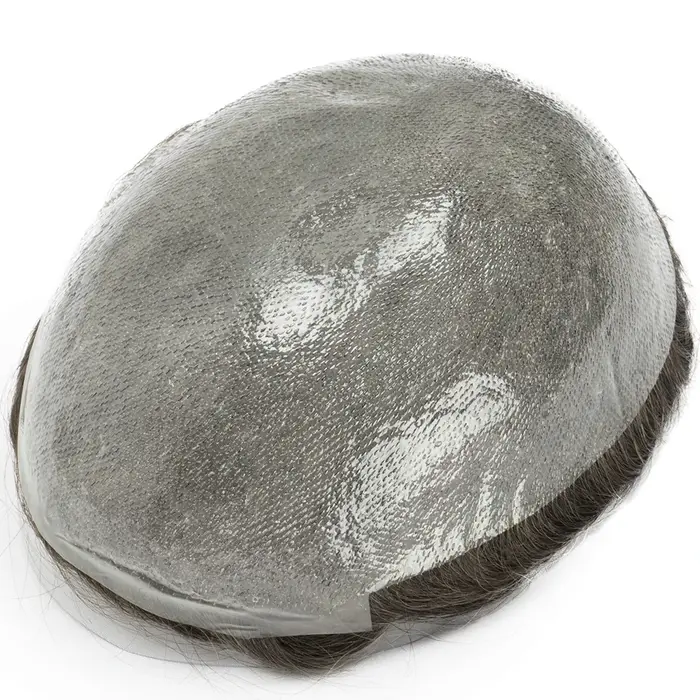 Noeuds invisibles 0.06mm Base de peau mince hommes perruque cheveux humains naturels