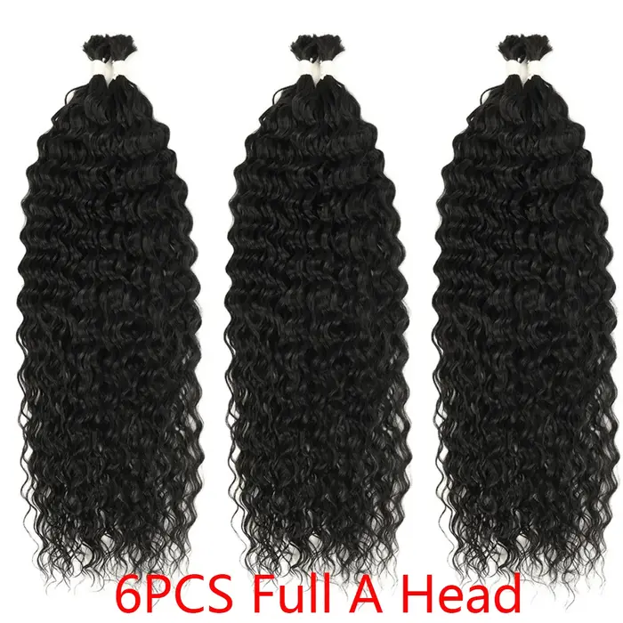 2 pièces de tresses synthétiques bouclées crépues de 30 pouces, cheveux en vrac, fibre organique, sa