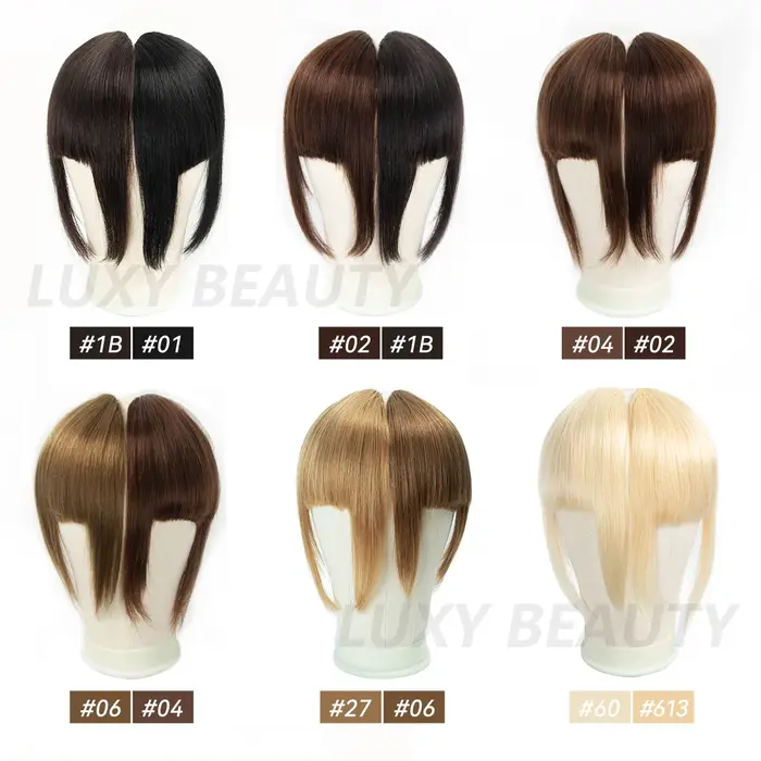 Frange de cheveux humains coupe émoussée 3D