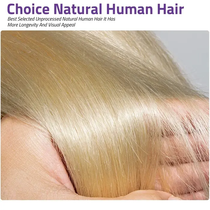 Perruque Lace Closure Wig Body Wave naturelle, cheveux humains, couleur miel 613, blond, 13x6, pour 