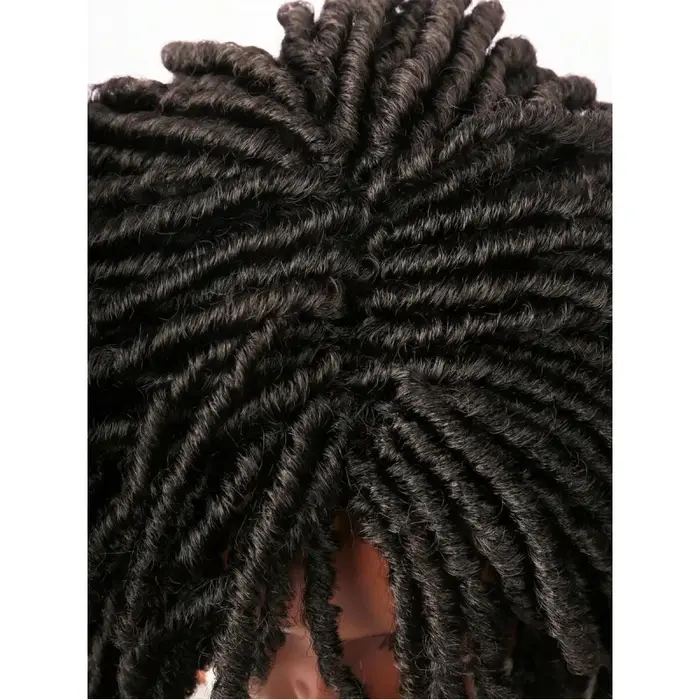 Perruque synthétique courte Billowig avec frange – Style tressé ombré