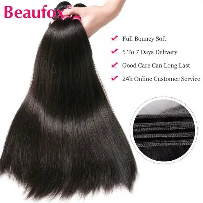 Beaufox cheveux péruviens paquets droit