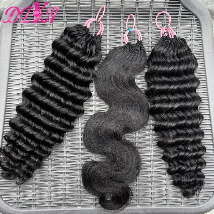 Extensions de cheveux au Crochet de vague profonde crépus bouclés Crochet cheveux humains sans noeud