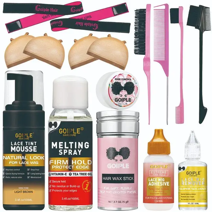 Mousse de teinte légère pour perruque, correspondance instantanée des couleurs, Spray fondant à forte tenue, colle longue durée, Kit d'installation de perruque, style de perruque