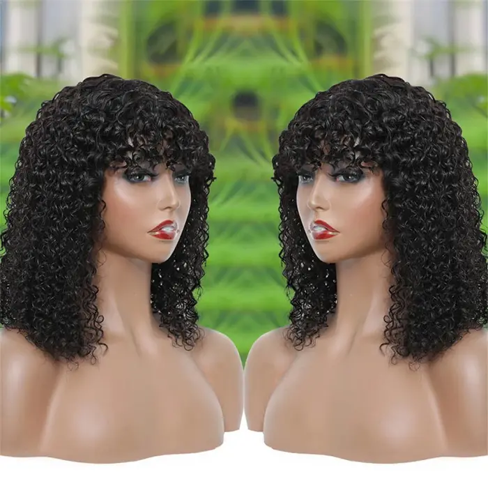 Perruques Cheveux Humains Bouclés pour Femmes