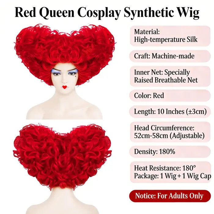 Perruque de cosplay Red Queen