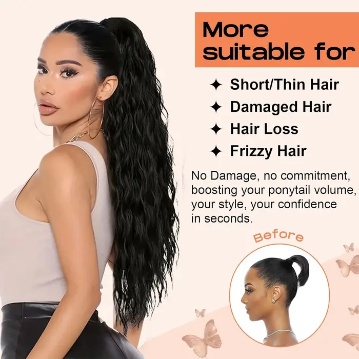 Extensions de queue de cheval longue bouclée pour femme