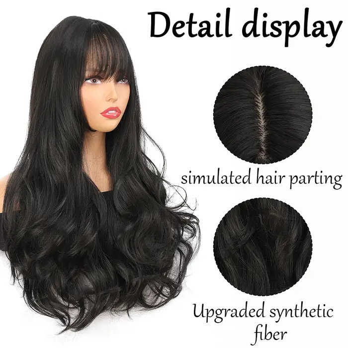 Perruque Anime Noire et Marron pour Femme