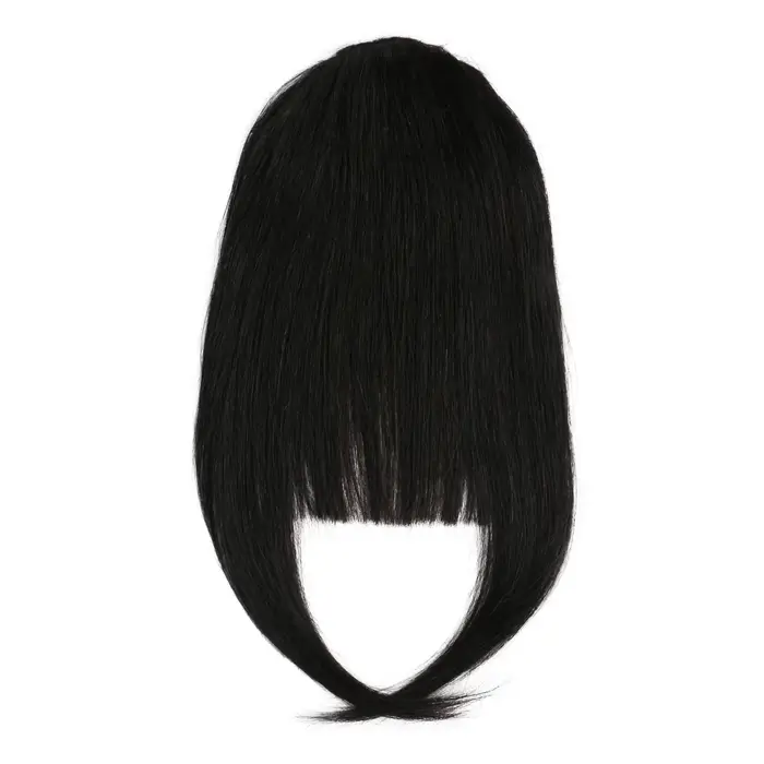 Extension de cheveux humains à clipser pour femme, frange droite, cheveux humains Remy, toutes les c