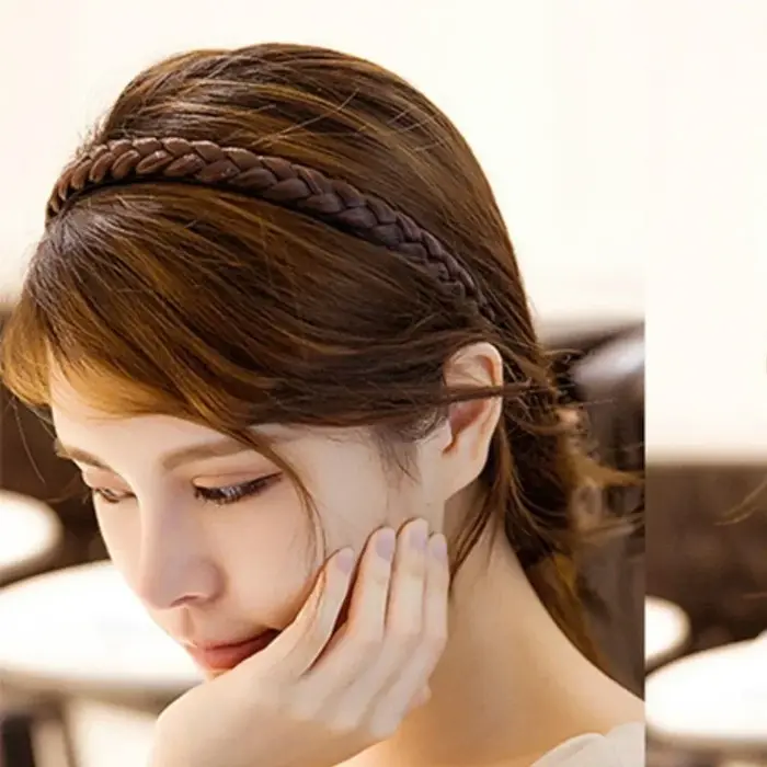 Nouvelles femmes Vintage perruque bandeaux tresses filles Style bandeau
