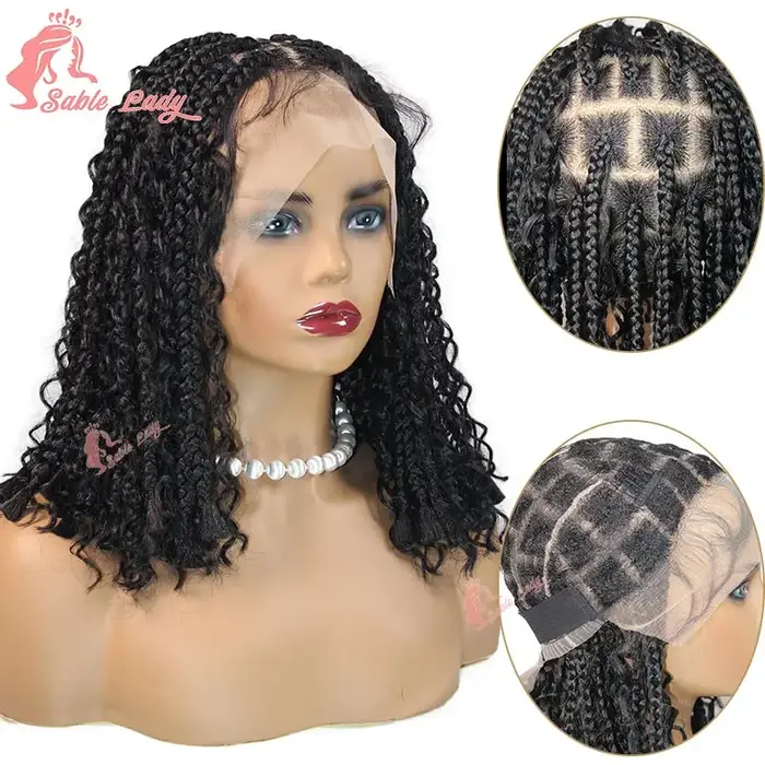 Boho-Perruque Bob Tressée pour Femmes Noires