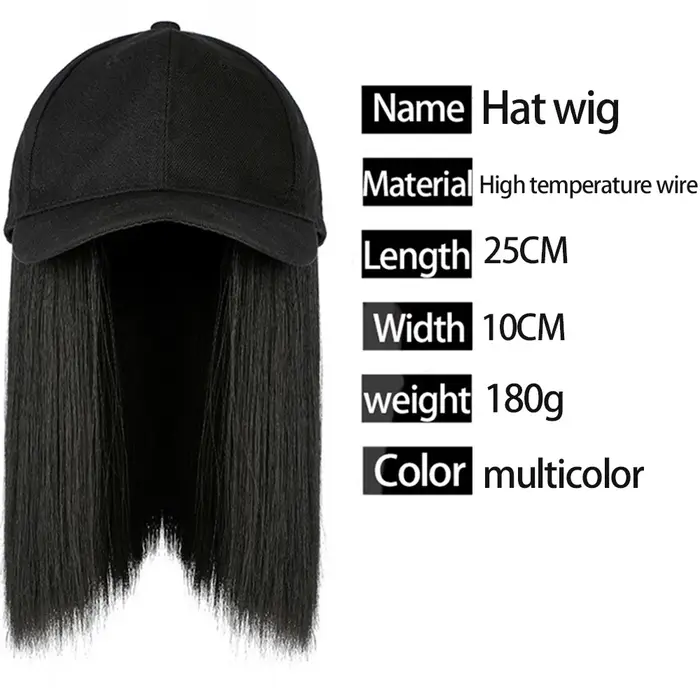 Perruque Synthétique Courte et Lisse Bob Réglable pour Femme