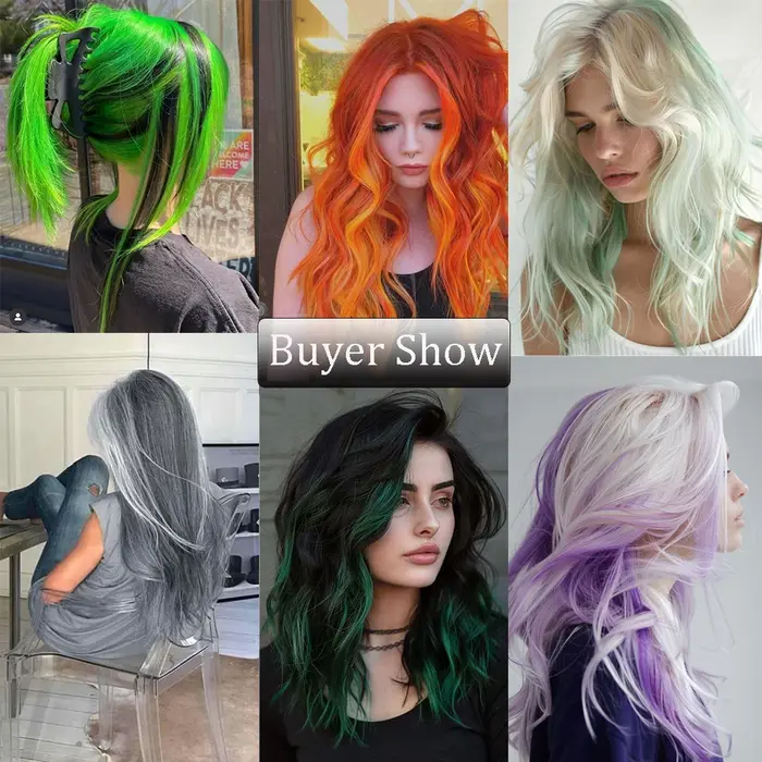 22 pouces 12 pièces/paquet couleur fête synthétique pince dans les Extensions de cheveux pour les fi
