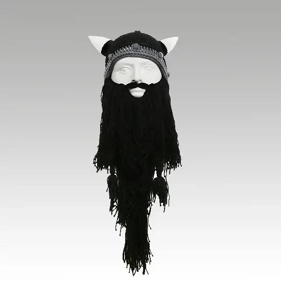 Chapeau de perruque viking à longue barbe