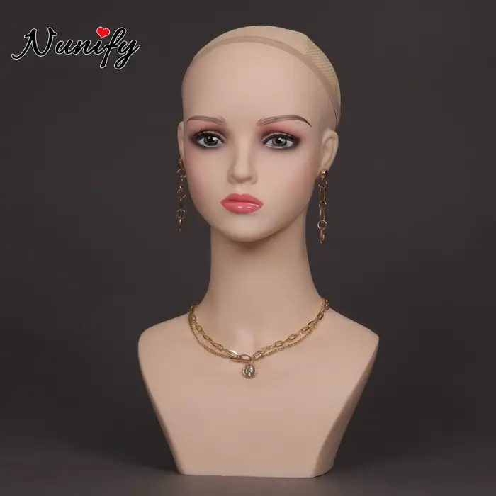 Tête de Mannequin avec Maquillage pour Perruques