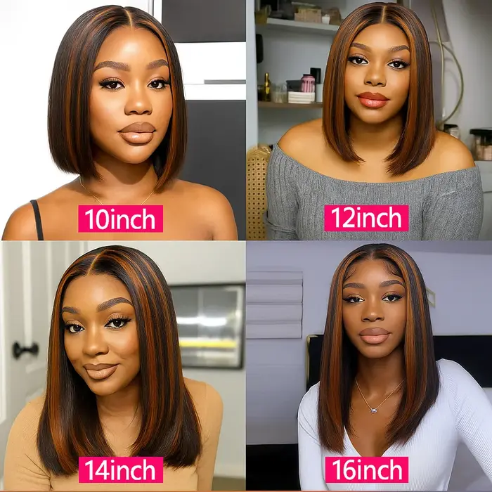 Perruques Lace Frontal 13x4 en cheveux humains lisses et soyeux, colorées avec des mèches 200% de vo