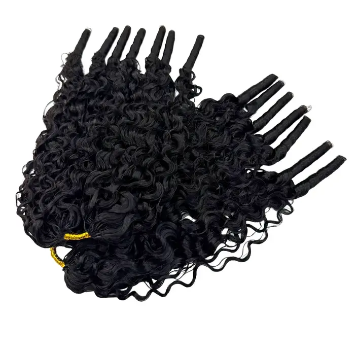 Extensions de cheveux humains bouclés style birman, pré-bouclées, pour femmes noires, cheveux sans n
