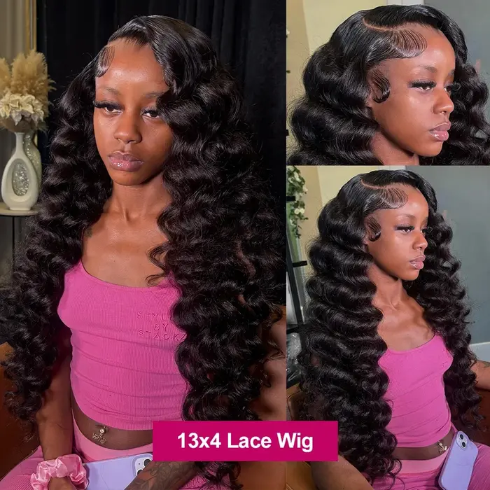 FRIZIRA 250% 30 40 pouces vague profonde lâche 13x6 HD dentelle avant perruques de cheveux humains pré plumés Wigs13x4