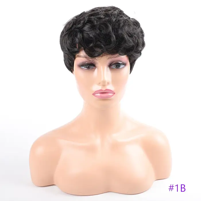 Perruques courtes pour femmes cheveux bouclés coupe courte perruque synthétique de haute qualité Afr