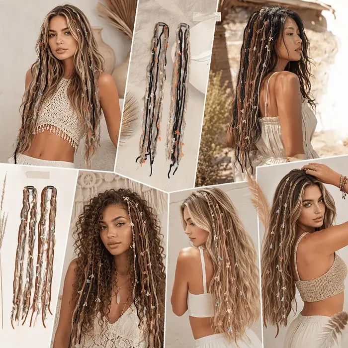 Extensions de cheveux synthétiques à clipser